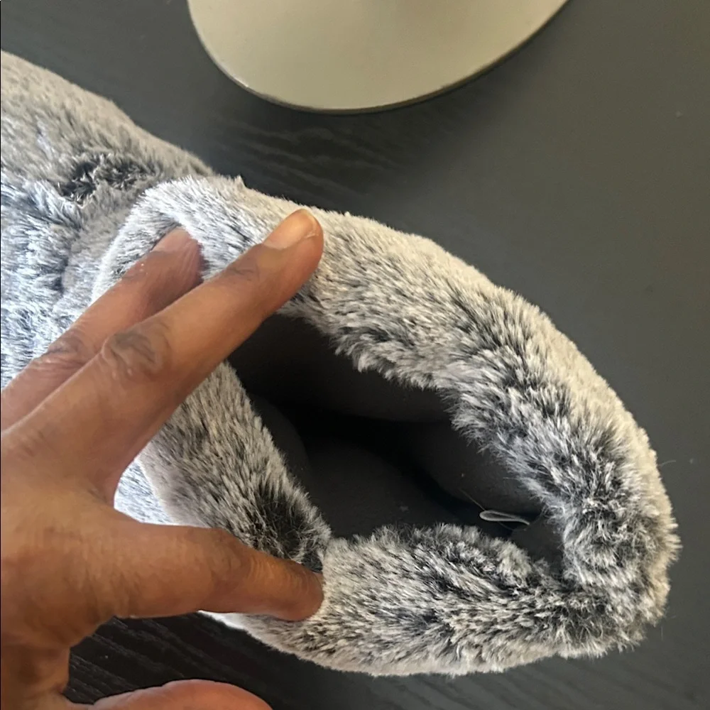 Gray Furry Monster Claw Slippers